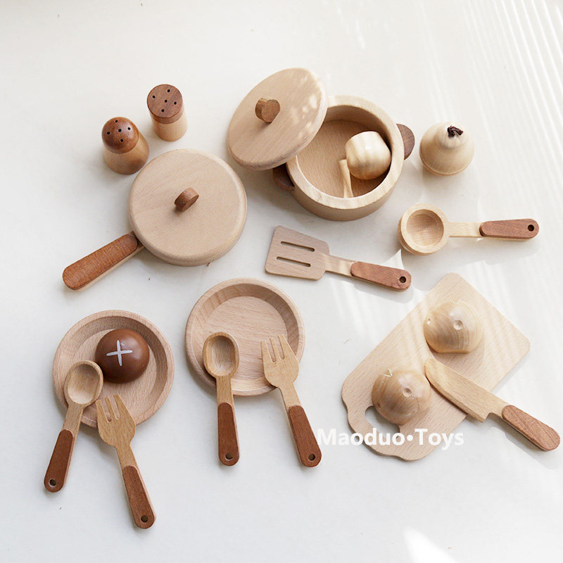 Kids Toys Kitchen Set - Jeu de cuisine en bois de