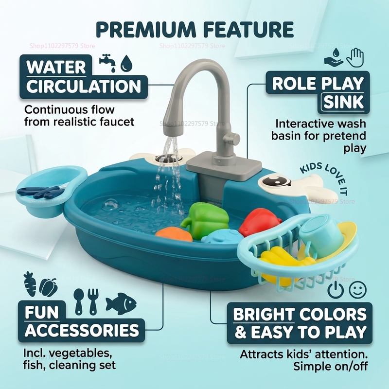 Jouet d'évier interactif pour  - Kids Toys Kitchen Set avis et prix